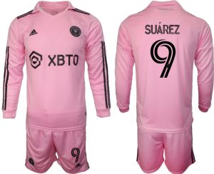 Inter Miami Luis Suarez #9 Thuis tenue Mensen 2023-24 Lange Mouwen (+ Korte broeken) Voetbalshirts