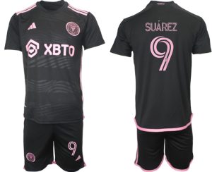 Inter Miami Luis Suarez #9 Uit tenue Mensen 2023-24 Korte Mouw (+ Korte broeken) Voetbalshirts