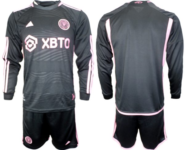 Inter Miami Uit tenue Mensen 2023-24 Lange Mouwen (+ Korte broeken) Voetbalshirts