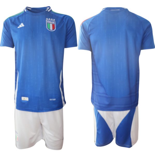 Italië Thuis tenue Mensen 2024-25 Korte Mouw (+ Korte broeken) Voetbalshirts