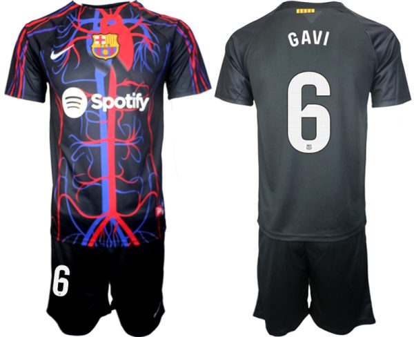 Patta x FC Barcelona Gavi #6 Shirt 2023-24 Korte Mouw (+ Korte broeken)