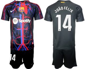 Patta x FC Barcelona Joao Felix #14 Shirt 2023-24 Korte Mouw (+ Korte broeken)