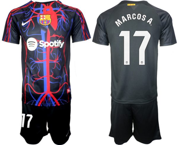 Patta x FC Barcelona Marcos Alonso #17 Shirt 2023-24 Korte Mouw (+ Korte broeken)