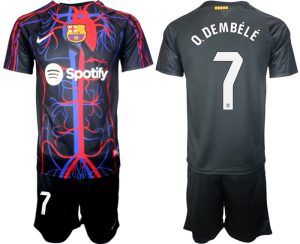 Patta x FC Barcelona Ousmane Dembele #7 Shirt 2023-24 Korte Mouw (+ Korte broeken)