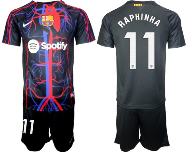 Patta x FC Barcelona Raphinha #11 Shirt 2023-24 Korte Mouw (+ Korte broeken)