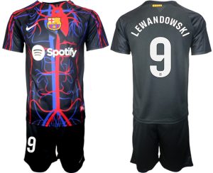 Patta x FC Barcelona Robert Lewandowski #9 Shirt 2023-24 Korte Mouw (+ Korte broeken)