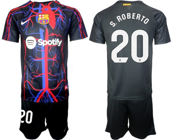 Patta x FC Barcelona Sergi Roberto #20 Shirt 2023-24 Korte Mouw (+ Korte broeken)