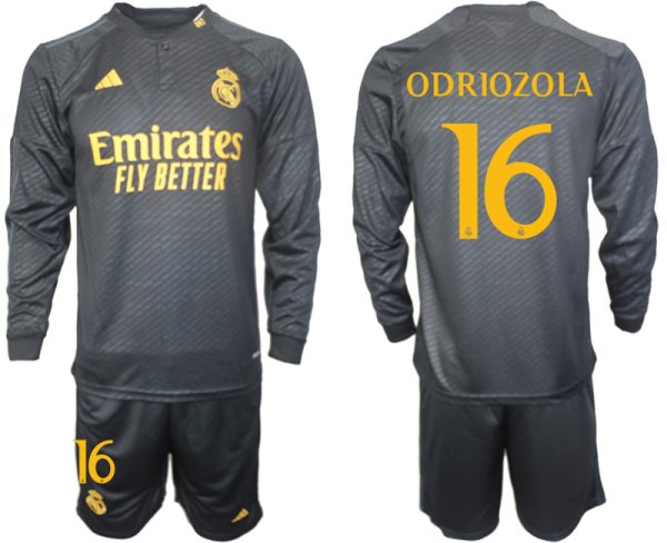 Real Madrid Alvaro Odriozola #16 Derde tenue Mensen 2023-24 Lange Mouwen (+ Korte broeken) Voetbalshirts