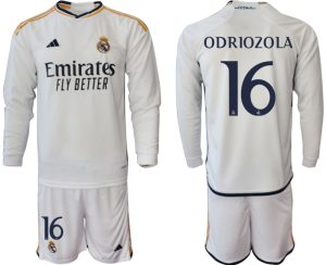 Real Madrid Alvaro Odriozola #16 Thuis tenue Mensen 2023-24 Lange Mouwen (+ Korte broeken) Voetbalshirts