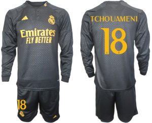 Real Madrid Aurelien Tchouameni #18 Derde tenue Mensen 2023-24 Lange Mouwen (+ Korte broeken) Voetbalshirts