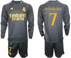 Real Madrid Cristiano Ronaldo #7 Derde tenue Mensen 2023-24 Lange Mouwen (+ Korte broeken) Voetbalshirts