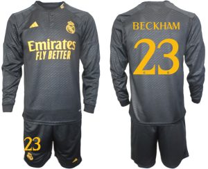 Real Madrid David Beckham #23 Derde tenue Mensen 2023-24 Lange Mouwen (+ Korte broeken) Voetbalshirts