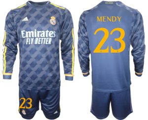 Real Madrid Ferland Mendy #23 Uit tenue Mensen 2023-24 Lange Mouwen (+ Korte broeken) Voetbalshirts