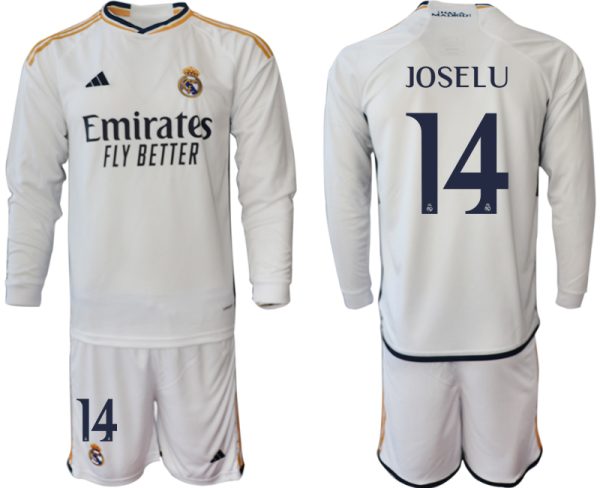 Real Madrid Joselu #14 Thuis tenue Mensen 2023-24 Lange Mouwen (+ Korte broeken) Voetbalshirts
