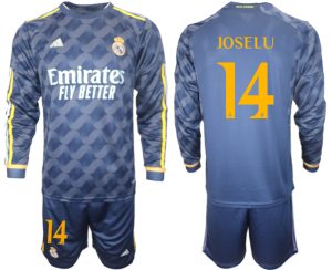 Real Madrid Joselu #14 Uit tenue Mensen 2023-24 Lange Mouwen (+ Korte broeken) Voetbalshirts