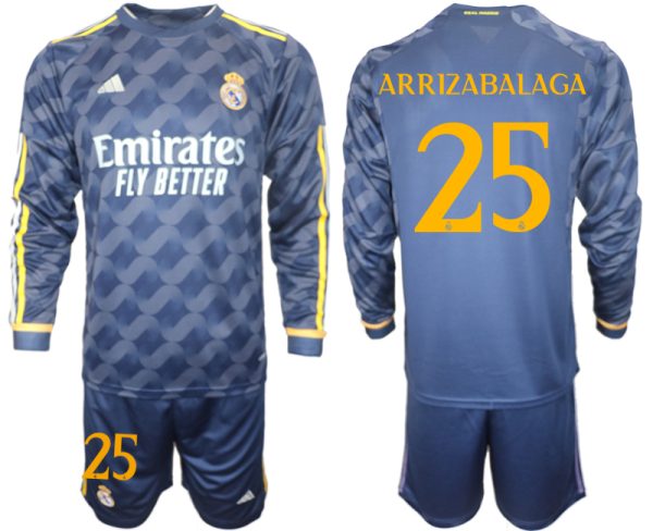 Real Madrid Kepa Arrizabalaga #25 Uit tenue Mensen 2023-24 Lange Mouwen (+ Korte broeken) Voetbalshirts