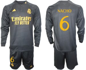 Real Madrid Nacho #6 Derde tenue Mensen 2023-24 Lange Mouwen (+ Korte broeken) Voetbalshirts