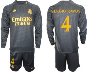 Real Madrid Sergio Ramos #4 Derde tenue Mensen 2023-24 Lange Mouwen (+ Korte broeken) Voetbalshirts