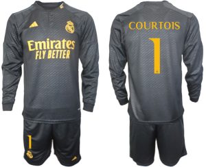 Real Madrid Thibaut Courtois #1 Derde tenue Mensen 2023-24 Lange Mouwen (+ Korte broeken) Voetbalshirts
