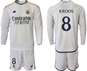 Real Madrid Toni Kroos #8 Thuis tenue Mensen 2023-24 Lange Mouwen (+ Korte broeken) Voetbalshirts