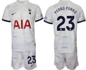 Tottenham Hotspur Pedro Porro #23 Thuis tenue 2023-24 Mensen Korte Mouw (+ Korte broeken) Voetbalshirts