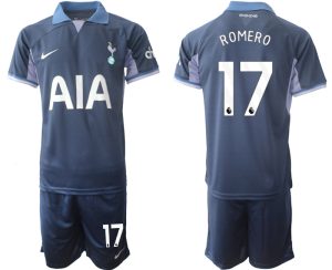 Tottenham Hotspur Cristian Romero #17 Uit tenue 2023-24 Mensen Korte Mouw (+ Korte broeken) Voetbalshirts