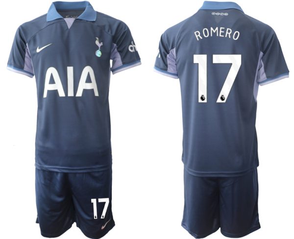 Tottenham Hotspur Cristian Romero #17 Uit tenue 2023-24 Mensen Korte Mouw (+ Korte broeken) Voetbalshirts