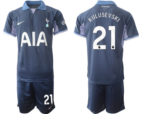 Tottenham Hotspur Dejan Kulusevski #21 Uit tenue 2023-24 Mensen Korte Mouw (+ Korte broeken) Voetbalshirts