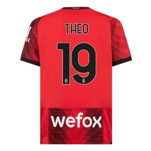 AC Milan Theo Hernandez #19 Thuis tenue 2023-2024 Voetbalshirts Korte Mouw