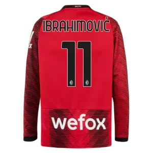 AC Milan Zlatan Ibrahimovic #11 Thuis tenue 2023-2024 Voetbalshirts Lange Mouwen