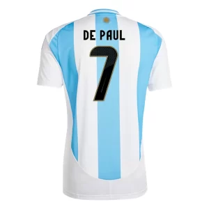 Argentinië Rodrigo de Paul #7 Thuis tenue Copa América 2024 Voetbalshirts Korte Mouw