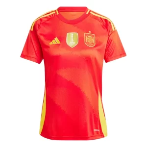 Dames Spanje Thuis tenue EK 2024 Voetbalshirts Korte Mouw
