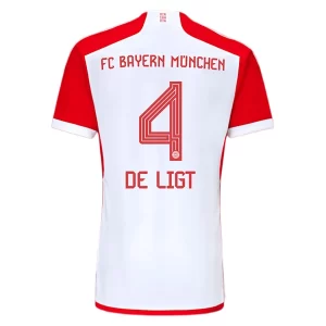 FC Bayern München Matthijs de Ligt #4 Thuis tenue 2023-2024 Voetbalshirts Korte Mouw