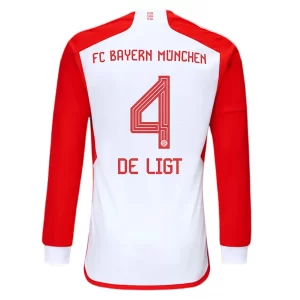 FC Bayern München Matthijs de Ligt #4 Thuis tenue 2023-2024 Voetbalshirts Lange Mouwen