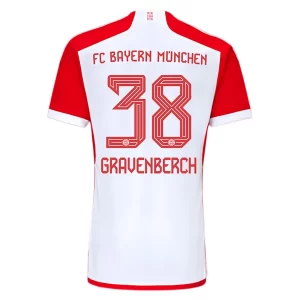 FC Bayern München Ryan Gravenberch #38 Thuis tenue 2023-2024 Voetbalshirts Korte Mouw