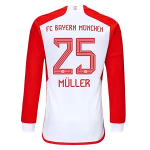 FC Bayern München Thomas Muller #25 Thuis tenue 2023-2024 Voetbalshirts Lange Mouwen
