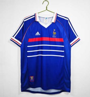 Frankrijk 1998 Thuis tenue Korte Mouw Retro Voetbalshirts
