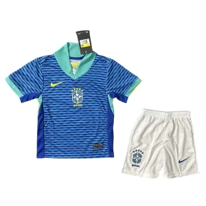 Kids Brazilië Uit tenue Copa América 2024 Voetbalshirts Korte Mouw (+ Korte broeken)