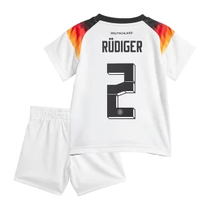 Kids Duitsland Antonio Rudiger #2 Thuis tenue EK 2024 Voetbalshirts Korte Mouw (+ Korte broeken)