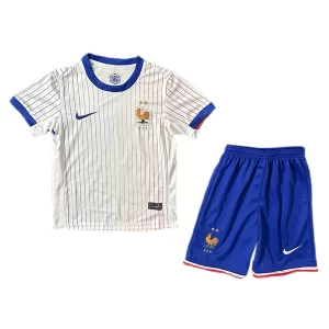 Kids Frankrijk Uit tenue EK 2024 Voetbalshirts Korte Mouw (+ Korte broeken)
