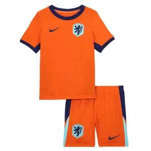 Kids Nederland Thuis tenue EK 2024 Voetbalshirts Korte Mouw (+ Korte broeken)