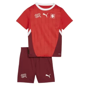 Kids Zwitserland Thuis tenue EK 2024 Voetbalshirts Korte Mouw (+ Korte broeken)