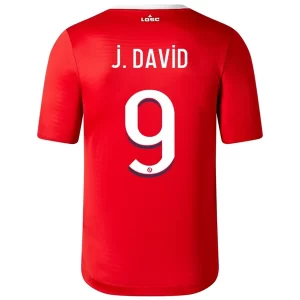 Lille OSC Jonathan David #9 Thuis tenue 2023-2024 Voetbalshirts Korte Mouw