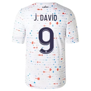 Lille OSC Jonathan David #9 Uit tenue 2023-2024 Voetbalshirts Korte Mouw