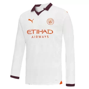 Manchester City Uit tenue 2023-2024 Voetbalshirts Lange Mouwen