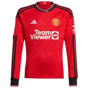 Manchester United Thuis tenue 2023-2024 Voetbalshirts Lange Mouwen