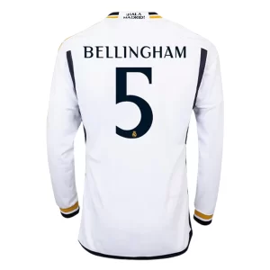 Real Madrid Jude Bellingham #5 Thuis tenue 2023-2024 Voetbalshirts Lange Mouwen
