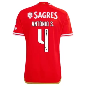 SL Benfica António Silva #4 Thuis tenue 2023-2024 Voetbalshirts Korte Mouw