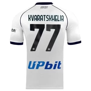 SSC Napoli Khvicha Kvaratskhelia #77 Uit tenue 2023-2024 Voetbalshirts Korte Mouw