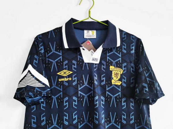 Schotland 1992/93 Thuis tenue Korte Mouw Retro Voetbalshirts-3